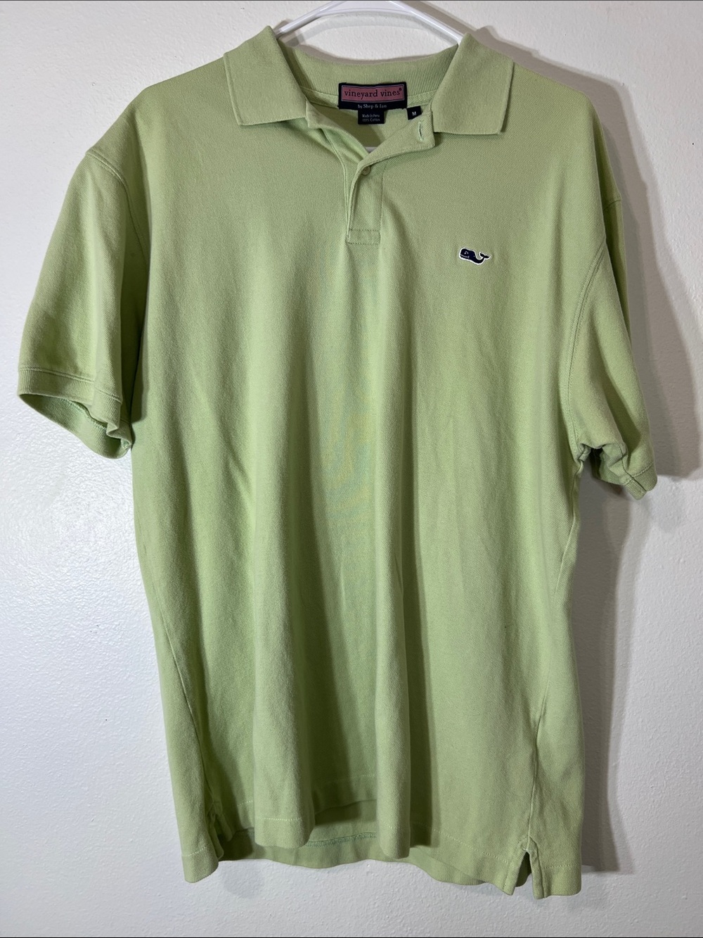 Vineyard Vines Men's Pastel Green Polo with Whale Logo